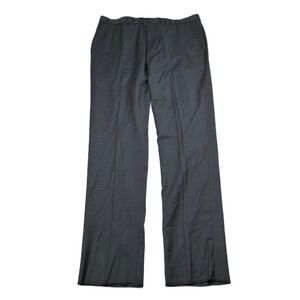 Armani Exchange Dress Pants Mens 36x33 Unhem Gray Wool Blend Flat Front‎ NEW